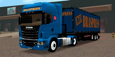 Skin Scania R580 Reboque Baú Braspress Transportes Skins Grand