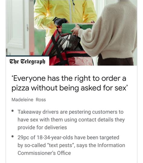 Everyone Has The Right To Order A Pizza Without Being Asked For Sex