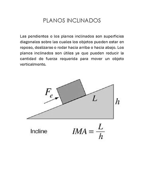 Conceptos Unidad3 Mecanica Ii Planos Inclinados Las Pendientes O