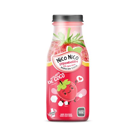 Nata De Coco Juice Drink Lychee Flavour Glass Bottle Ml