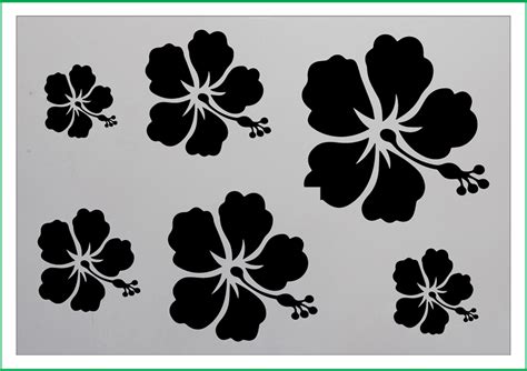 Printable Hibiscus Stencil