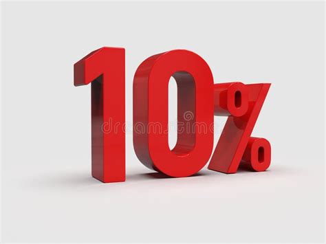 Red 10 Percent Discount 3d Sign On White Background Stock Illustration