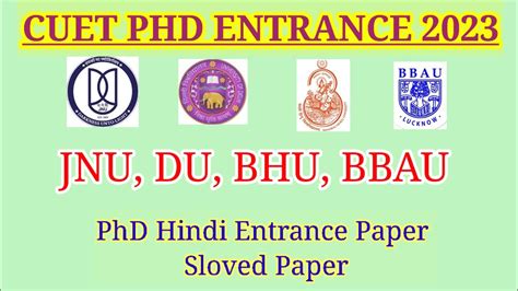 Cuet Nta Phd Exam Research Methodology Entrance Paper Phd