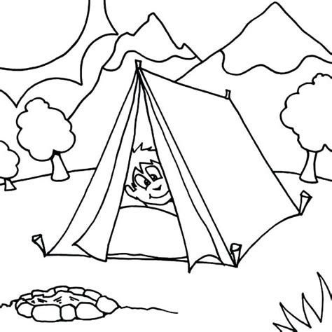 Camping Tent Coloring Page at GetColorings.com | Free printable ...