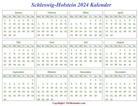 Kalender Schleswig Holstein Zum Ausdrucken Kalendar