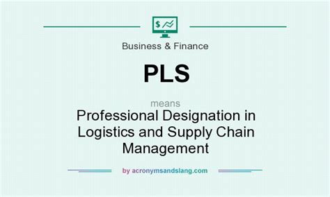 Pls Professional Designation In Logistics And Supply Chain Management