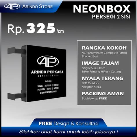 Jual Neon Box Kotak Nyala Murah Akrilik Sisi Jakarta Barat