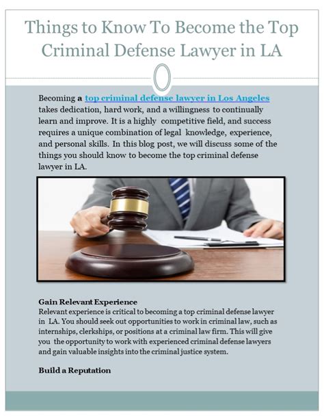 Ppt Things To Know To Become The Top Criminal Defense Lawyer In La