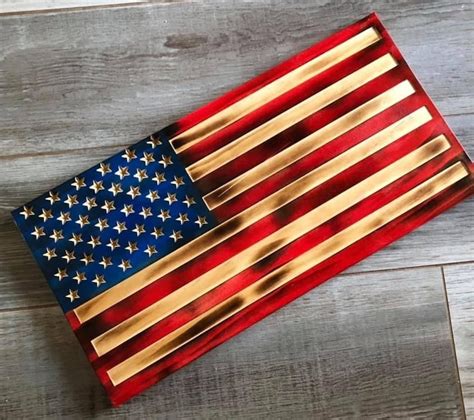 Wooden CNC American Flag - Etsy