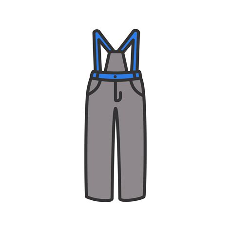 Ski Pants Color Icon Winter Overall Bib And Brace Isolated Vector