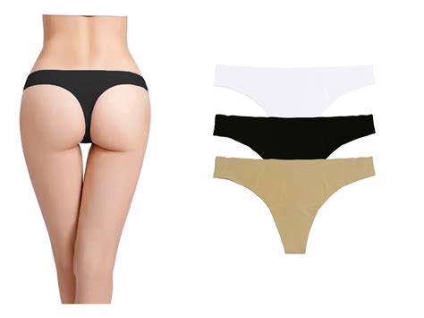 Paquete Tangas Invisibles Sin Costuras Corte Láser Color Negro Nude Y Blanco Coppel