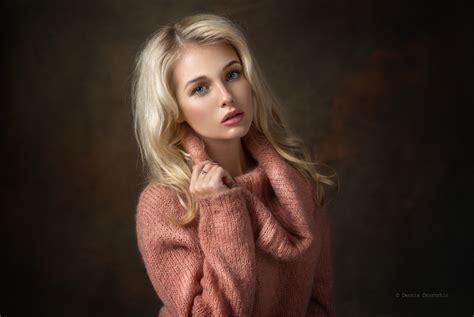 Women Blonde Portrait Simple Background Dennis Drozhzhin Christina