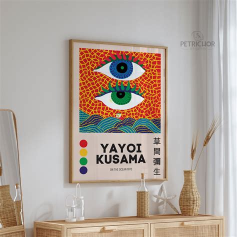 Yayoi Kusama Poster On The Ocean Eyes Art Print Japanese Etsy