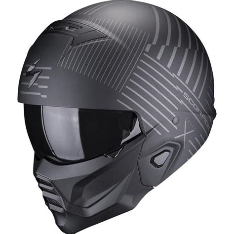 Casque Exo Combat Evo Miles Scorpion Noir Mat Argent Moto Axxe Fr