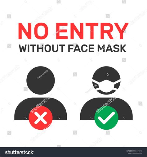 No Entry Without Face Mask Information Stock Vector Royalty Free