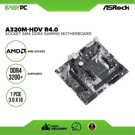 Easypc Asrock A320m Hdv R40 Socket Am4 Ddr4 Gaming Motherboard