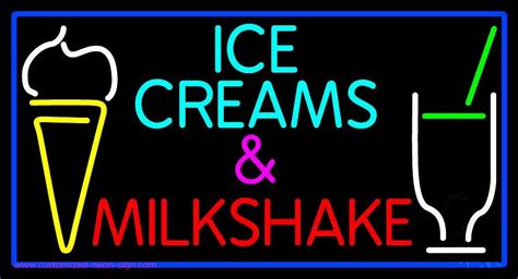 Ice Creams N Milkshakes Neon Sign Neon Signs Handmade Ice Cream Ice Cream