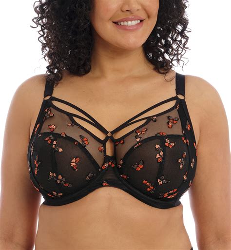 Elomi Sachi Strappy Plunge Underwire Bra 4353 32jj Black Butterfly