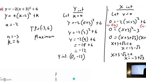 10mgm Sketching Quadratics Using Turning Point Form Part 2 Youtube