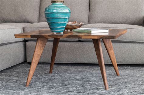 Mid Century Modern Square Coffee Table Solid Wood Walnut Etsy