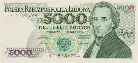 Banknot 5000 złotych | Muzeum Papiernictwa w Dusznikach-Zdroju