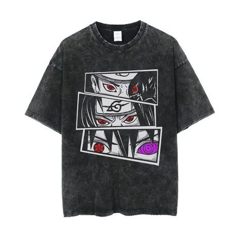 Jual Psycho Crucify Uchiha Oversized T Shirt Stone Wash Kaos