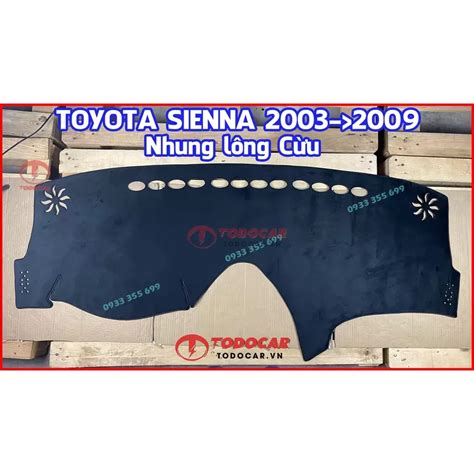 Thảm taplo chống nắng cho xe TOYOTA SIENNA Nhung lông Cừu Da vân