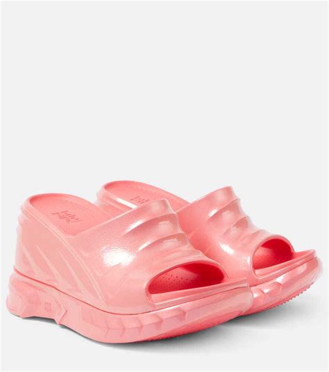 Givenchy Marshmallow Wedge Slides Pink Editorialist