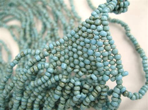 Native American Seed Bead Turquoise 28 Strand Bib Necklace At 1stdibs Native American Seed