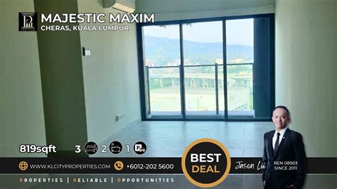 Majestic Maxim Condo Partly Furnished Living Near MRT Taman Connaught