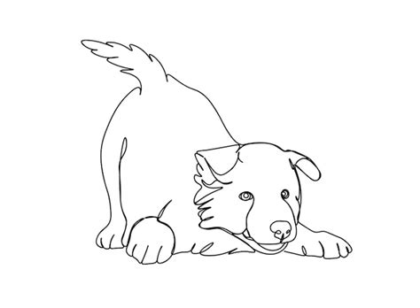 Le Dessin D Art D Une Seule Ligne De Chien Continue L Illustration