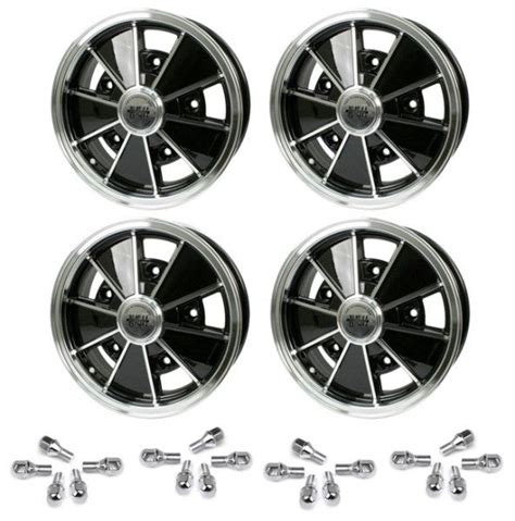 Vw Bug 5 Lug Black Empi Brm Wheel Package Moore Parts