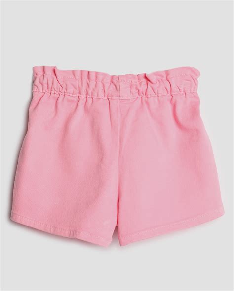 Riachuelo Short Jeans Infantil Faixa Rosa Claro Pool By Riachuelo