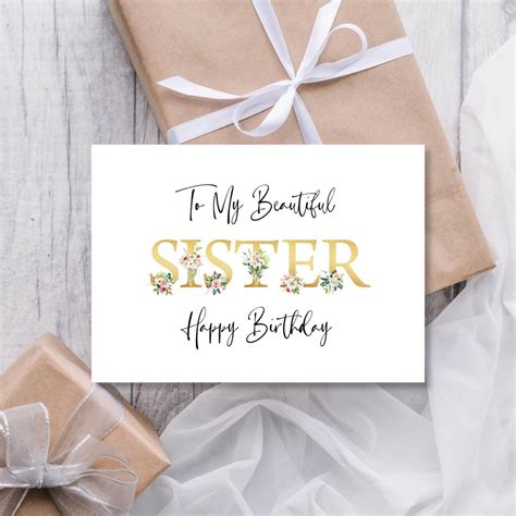 Sister Birthday Card, Happy Birthday Card for Sister, Printable - Etsy