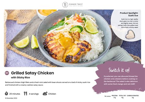 Grilled Satay Chicken With Sticky Rice Dinner Twist