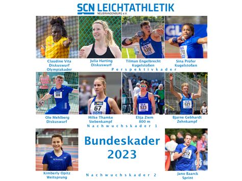 10 Leichtathleten des SCN in den Bundeskader für 2023 berufen