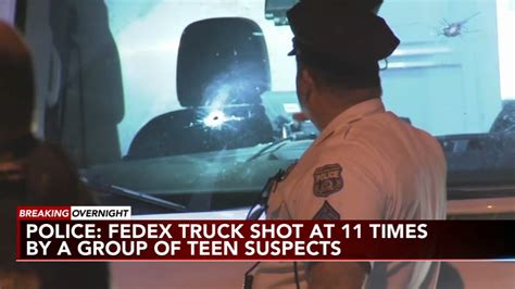 Fedex Truck Shot Up In The Lawncrest Section Of Philadelphia Bullets