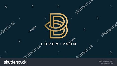 B Logo Design Vector Line Concept Stock Vector (Royalty Free ...