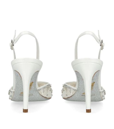 Womens Ren Caovilla White Embellished Cinderella Slingback Mules