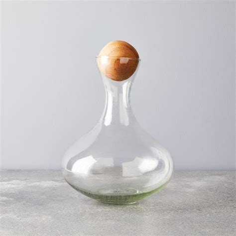 Sobremesa Glass Decanter With Wood Stopper Recycled Glass 80oz Glass Decanter Recycled