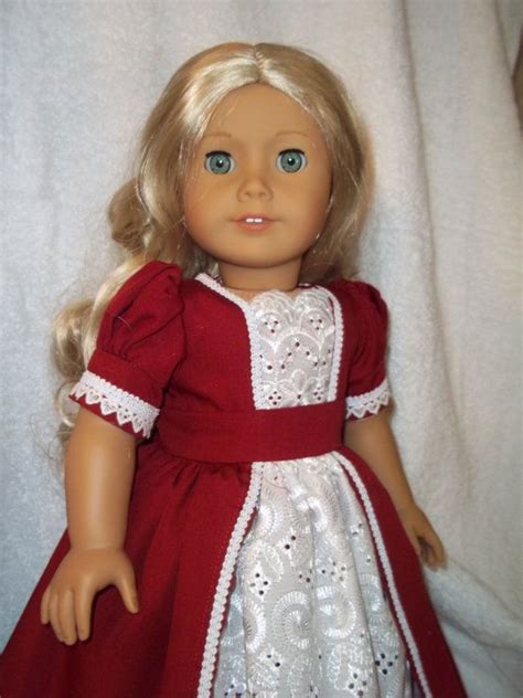 Red Regency Style Dress Made For 18 American Girl Dolls Historical Caroline Marie Grace Samatha