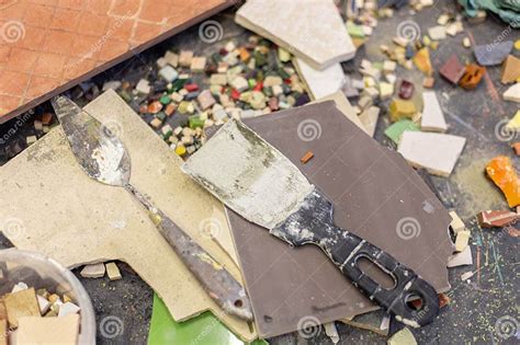 Artistic Palette Knife In An Art Workshop Artist S Art Workshop Stock