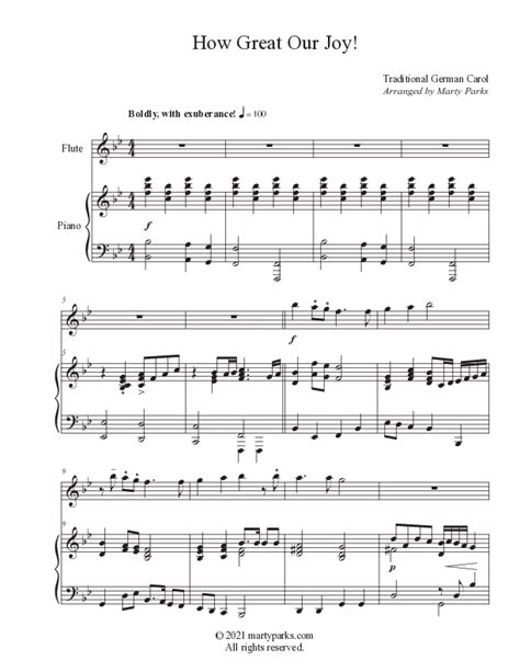 How Great Our Joy Instrumental Flute Solo Sheet Music Pdf Foster