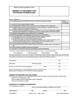 Fillable Online Uth Tmc Consent To Treatment With Psychoactive