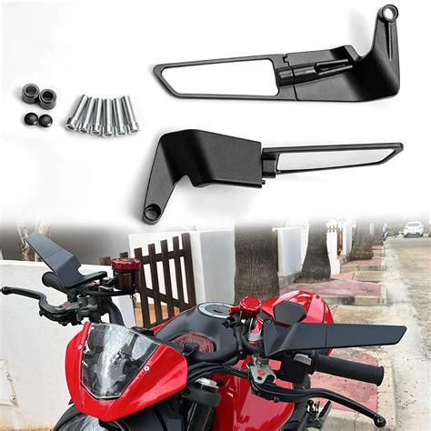 Motorcycle Mirrors Stealth Winglets Mirror Kits Adjustable Mirrors