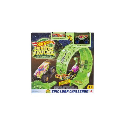 Hot Wheels Monster Trucks Glow In The Dark Epic Loop Challenge Geoffries