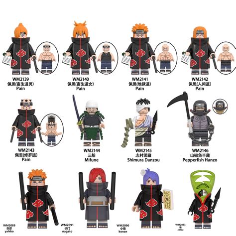 Naruto Building Blocks Akatsuki Pain Shimura Danzou Figures Toy Uchiha