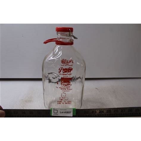 Purity Milk Bottle 12 Gallon Glass With Lid And Handle Bodnarus