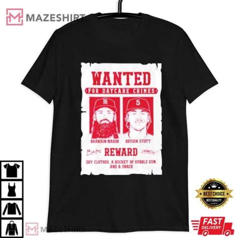 Bryson Stott Brandon Marsh Wanted For Daycare Crimes T Shirt Walmart