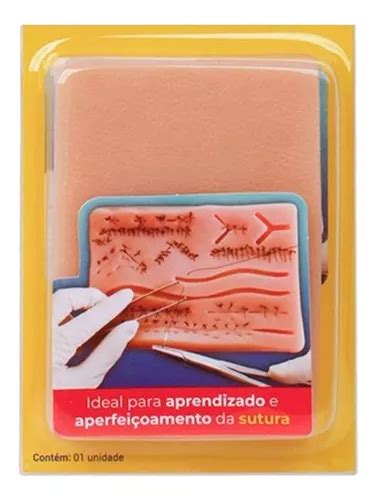 Simulador De Pele Para Treinamento De Sutura Lisa 7x10cm Parcelamento